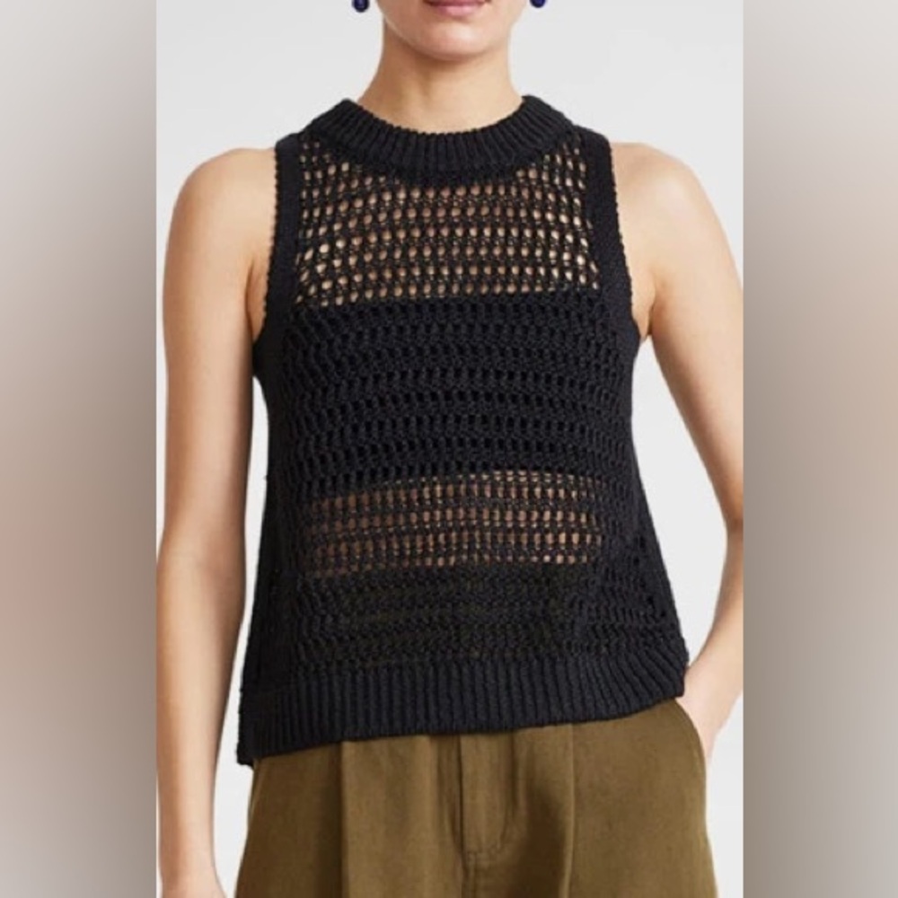 Apiece Apart black knit / crochet tank top size xs never worn